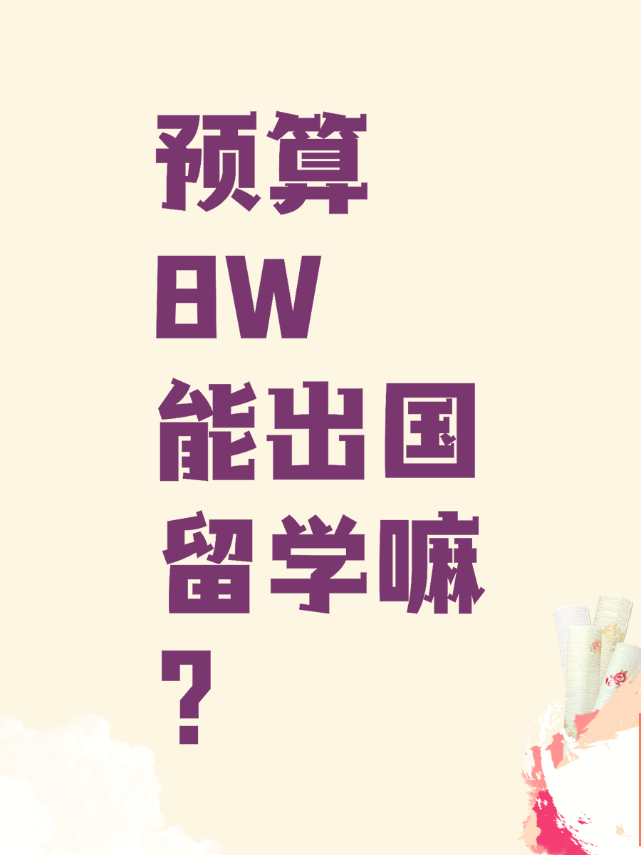 预算8W能出国留学嘛