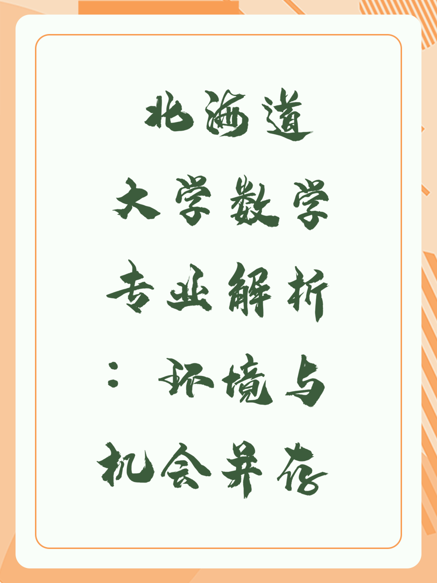 北海道大学数学专业解析：环境与机会并存