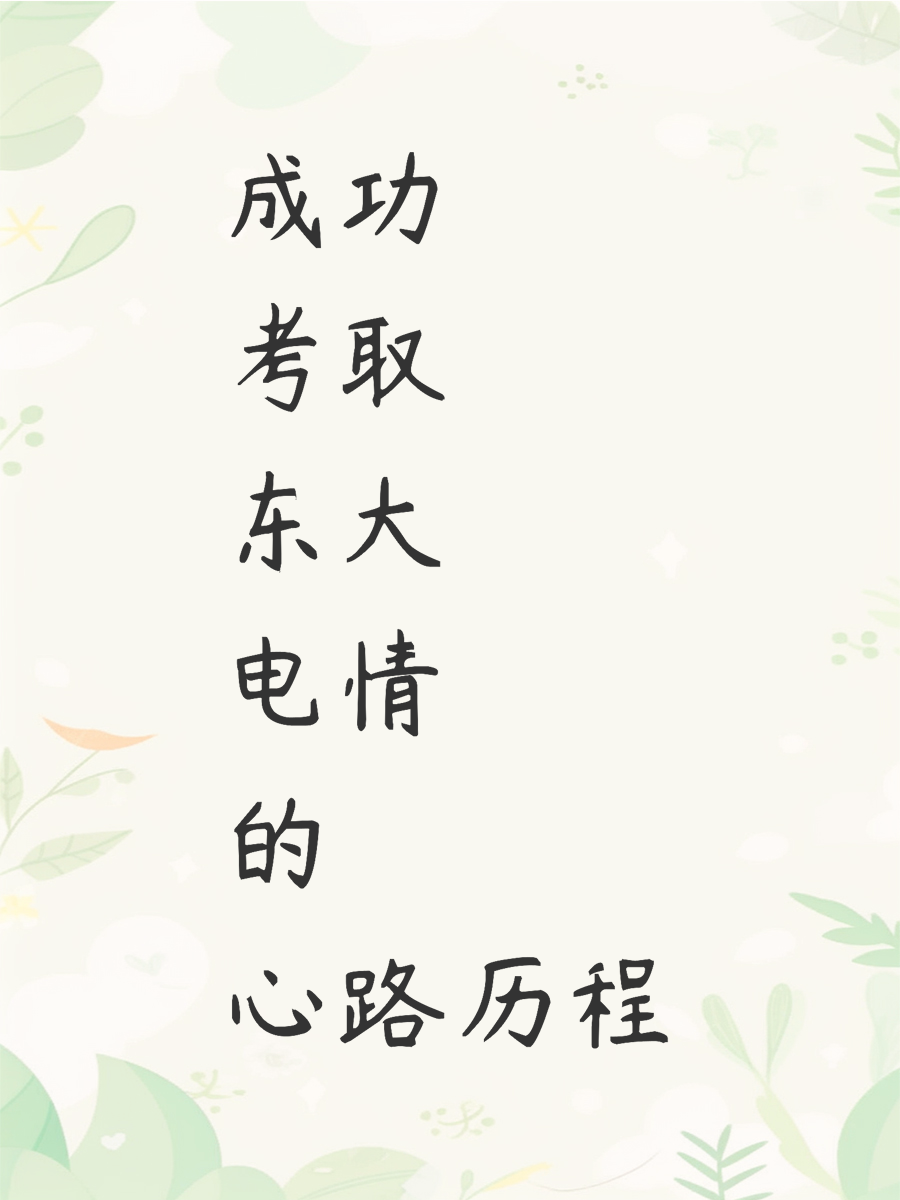成功考取东大电情的心路历程