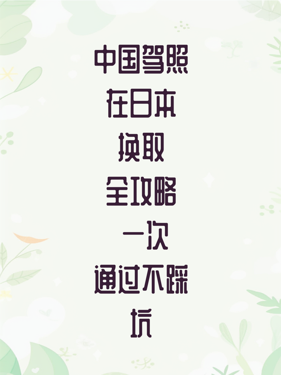 中国驾照在日本换取全攻略 一次通过不踩坑
