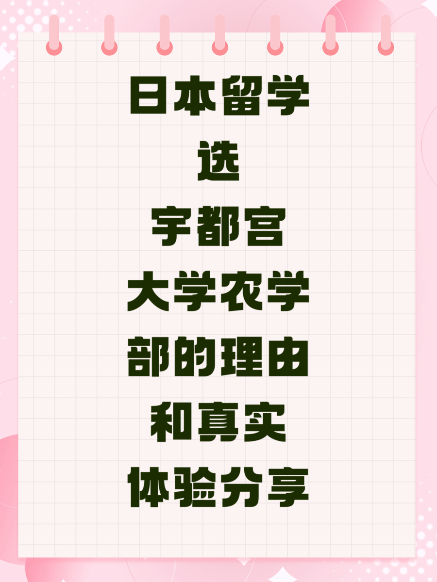 日本留学选宇都宫大学农学部的理由和真实体验分享