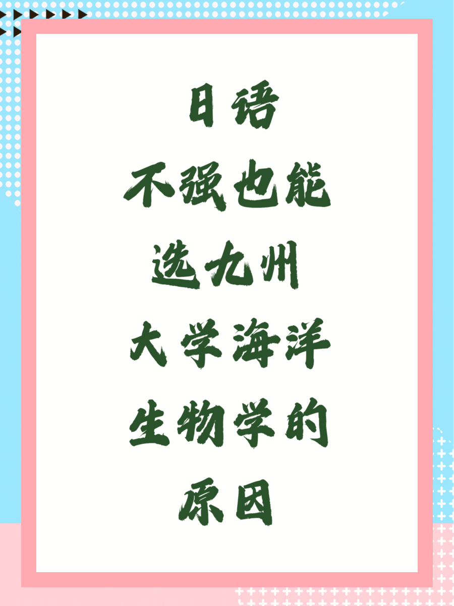 日语不强也能选九州大学海洋生物学的原因