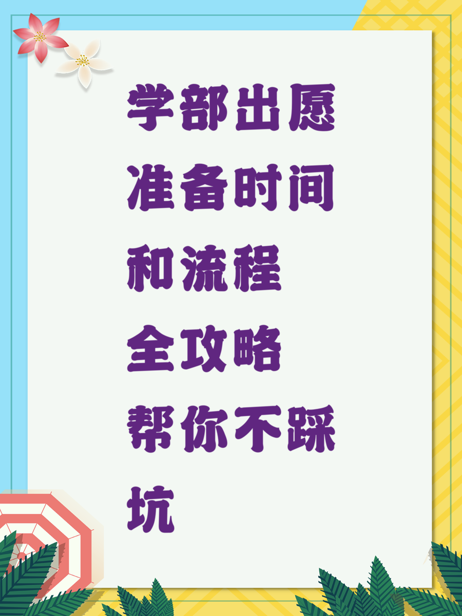 学部出愿准备时间和流程全攻略帮你不踩坑