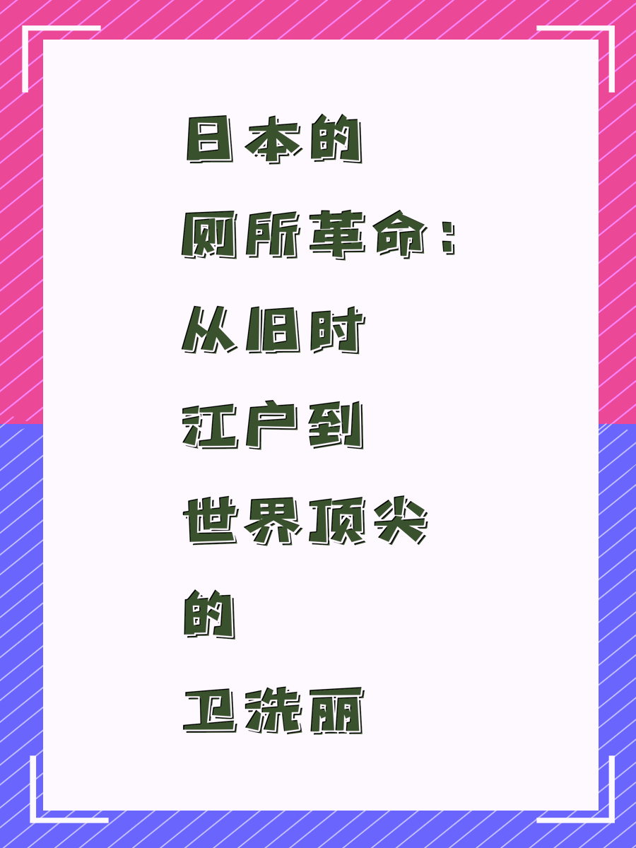 日本的厕所革命:从旧时江户到世界顶尖的卫洗丽