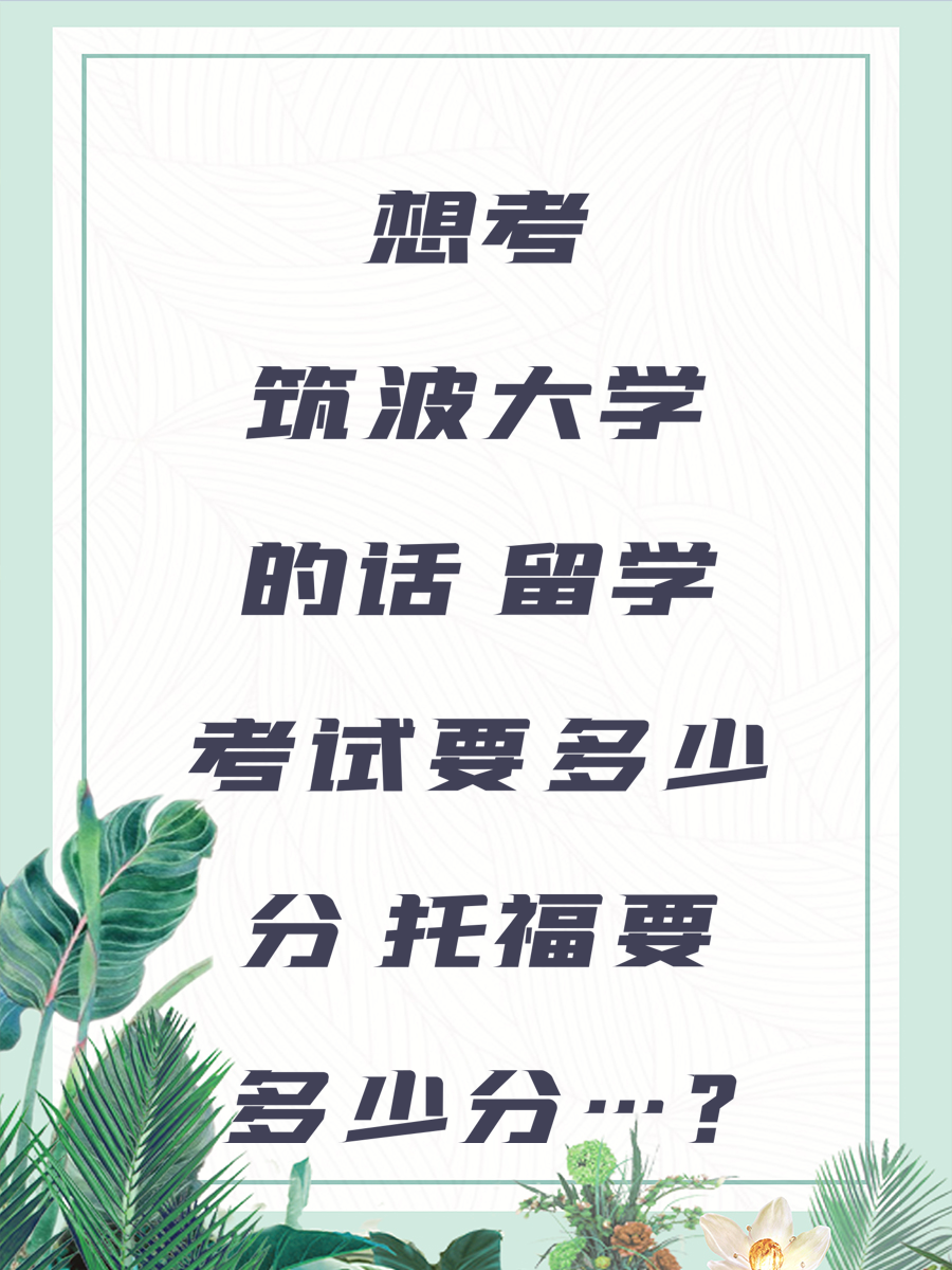 想考筑波大学的话,留学考试要多少分?托福要多少分?